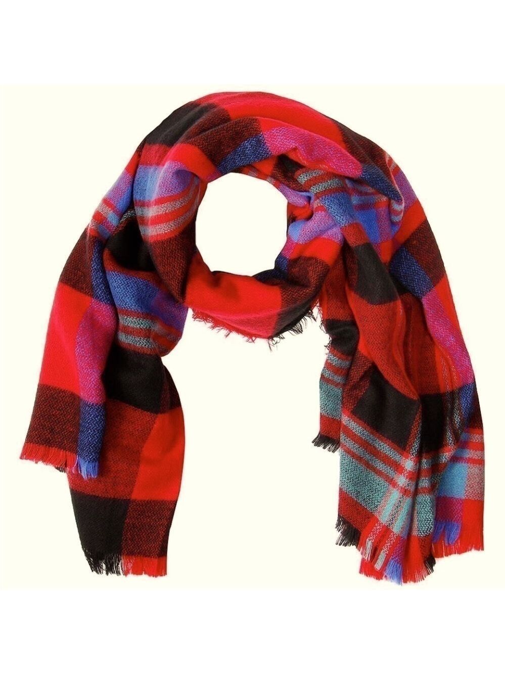 Roxy Juniors Heaven of Curiosity Woven Plaid Blanket Scarf